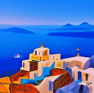 Cliffs Of Santorini - J LeBrun Studio