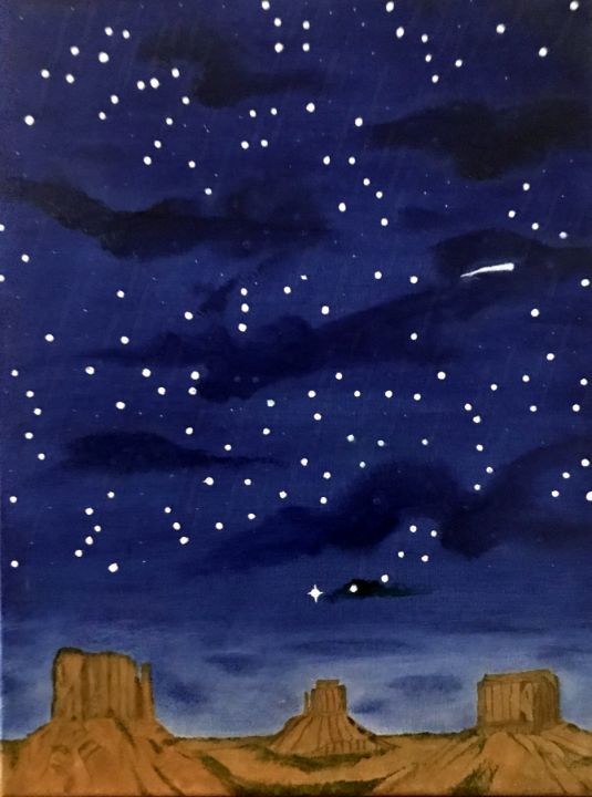 MONUMENT VALLEY UTAH AT NIGHT Leslie Dannenberg, Oil Paintings
