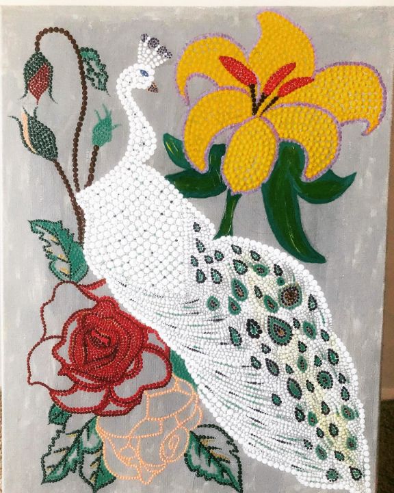 peacock-flowers-dot-art-canvas-dot-art-creations-paintings-prints
