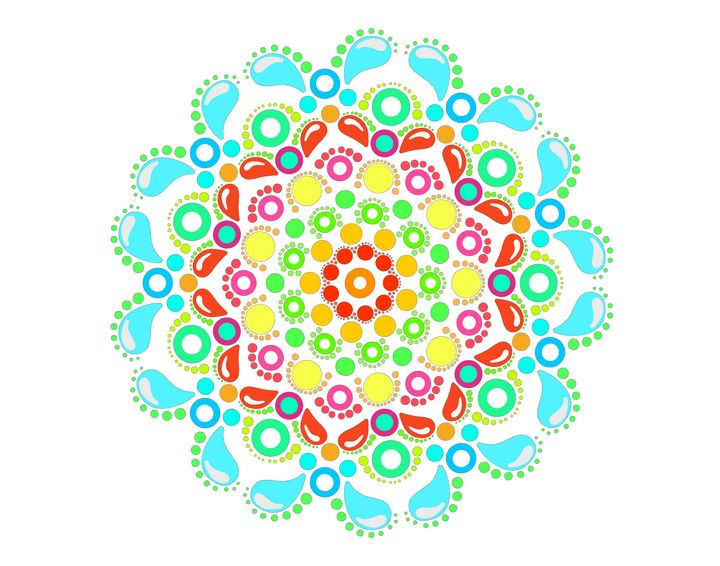 Mandalas Colorful Abstract Digital Abstract Floral Mandala Art Stock