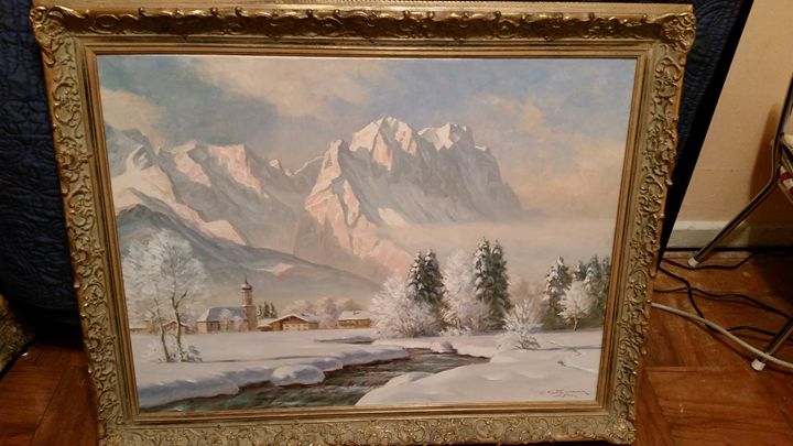 Alpine Winter Scene - Moore Gallery