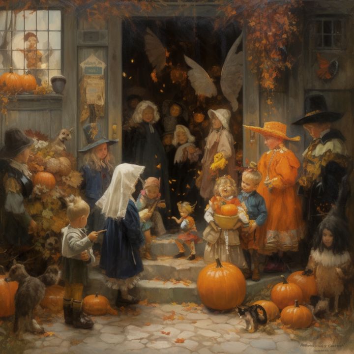 Original Halloween Dreamscape painting-Trick high quality Or Treat