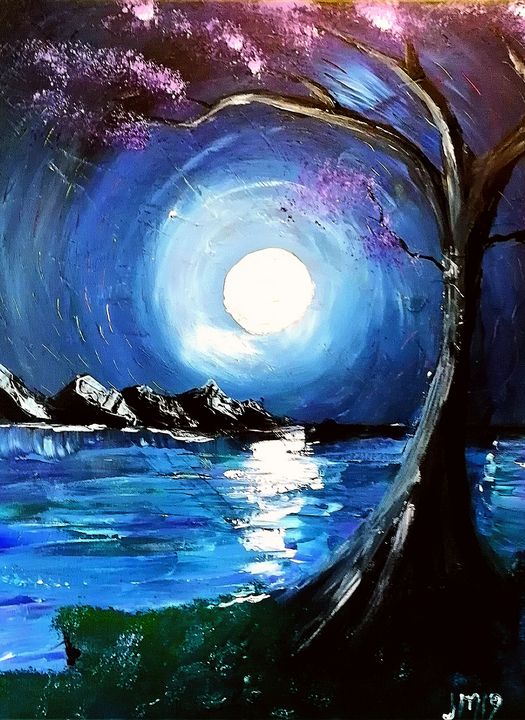 Moonlight & violet - TheRealMorrisarty - Paintings & Prints