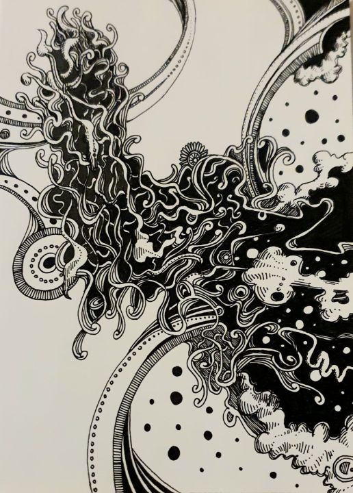Space lines - H-Drawz - Drawings & Illustration, Abstract, Organic - ArtPal