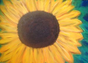 Sunflower on Teal