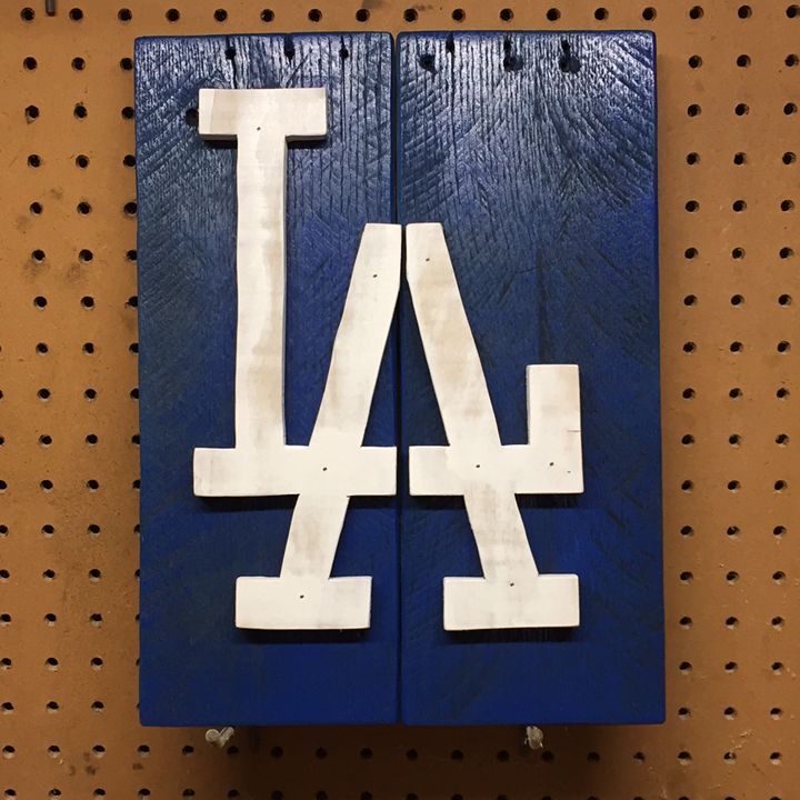 LA Dodgers Logo Vintage Barn Wood Paint Art Print