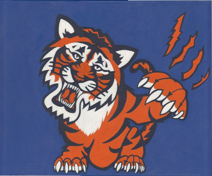 Detroit Tigers Statue Canvas Wall Art Comerica Park Tiger 