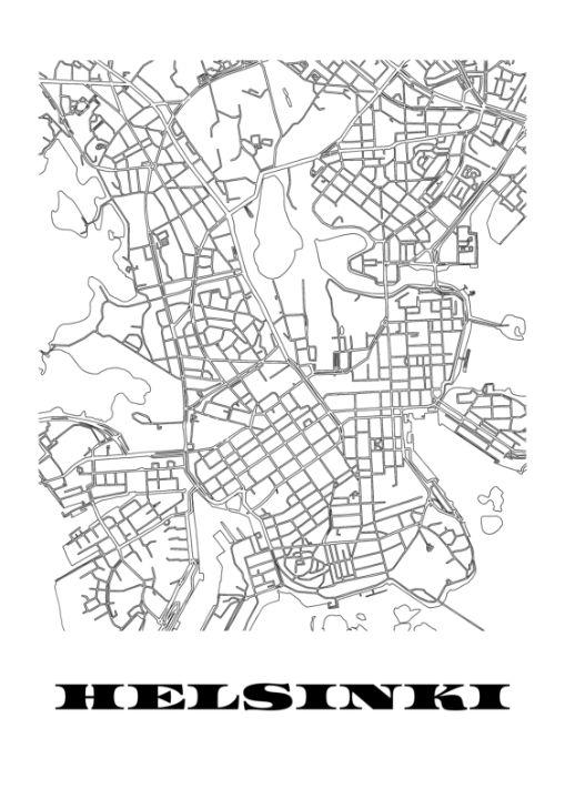 Map of Helsinki, Finland - SKANDIMAP - Drawings