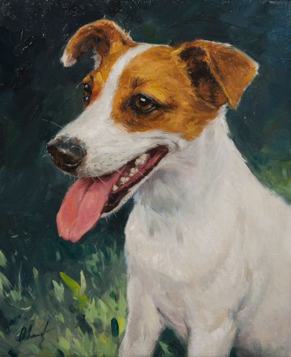 Jack Russell Terrier, Dog Painting, Pet Portrait, popular Dog oil painting, original oil painting portrait, portrait painting