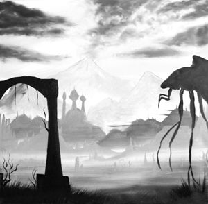 Red Mountain (colour) - Kreatio - Paintings & Prints, Landscapes