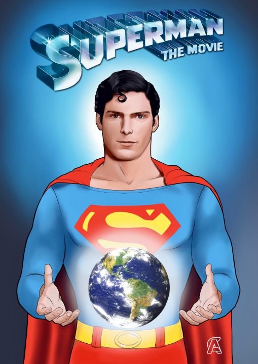 Superman Christopher Reeve - Cristián Arriagada - Drawings & Illustration,  Entertainment, Movies, Other Movies - ArtPal