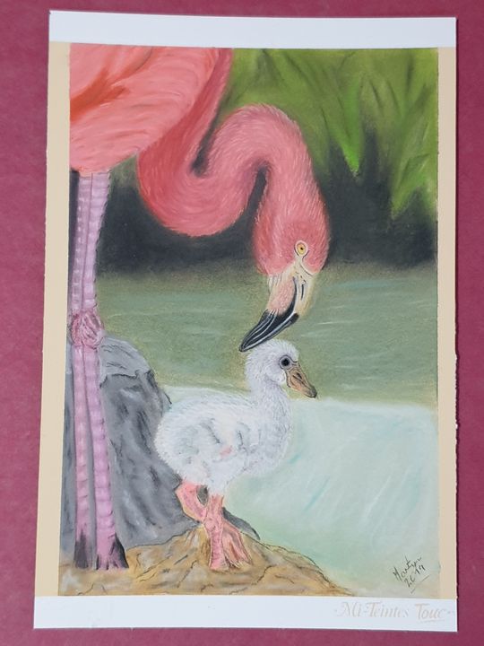 Flamingo mothers love - Marts studio