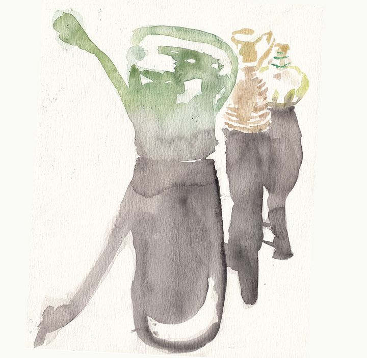 Garden can and vases - Anna Korteweg