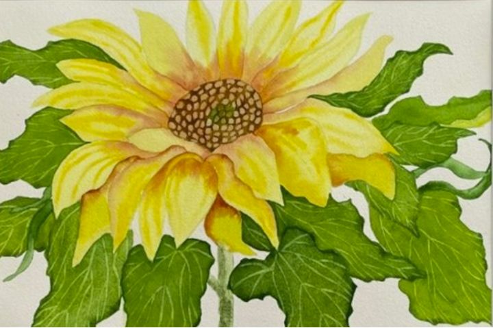 Original fashion watercolor ~ sunflower 1