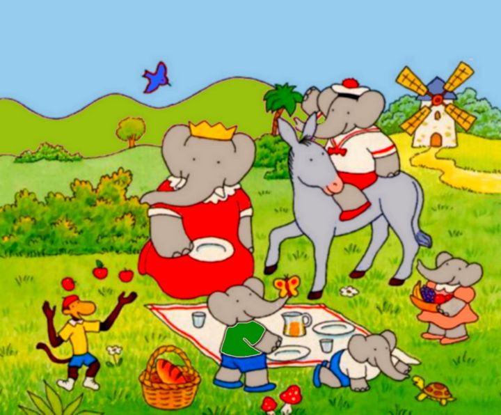 Babar Fait Un Picnic En Famille Adh sion Drawings Illustration Babar Fait Un Picnic En Famille Adh sion Drawings Illustration
