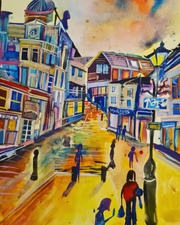 Bridge Street Stockport - Art of Ashley Cundall - Paintings & Prints ...