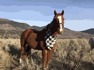 ranch horse with bandana