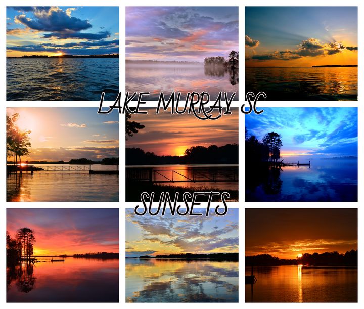 Lake Murray Sunsets Collage - Lisa Wooten Photography