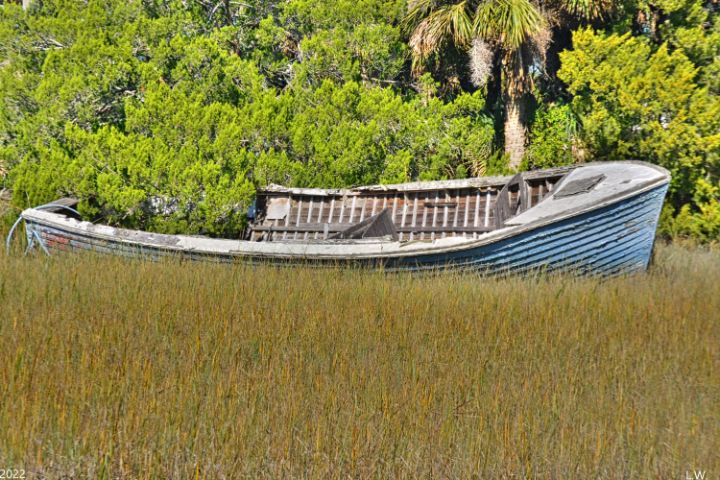 Abandoned Boat In The Marsh - Lisa Wooten Photography