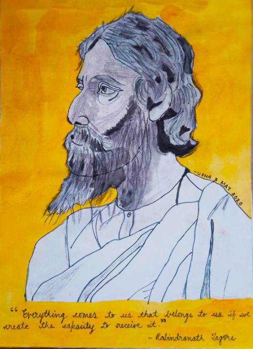 Buy Painting The Great Rabindranath Tagore Artwork No 3097 by Indian Artist  Bishwajit Das