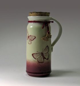 Red Butterfly Travel Mug - NelaCeramics Gallery