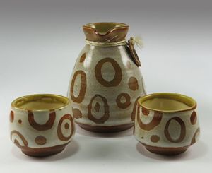 Stoneware Sake Set for Two