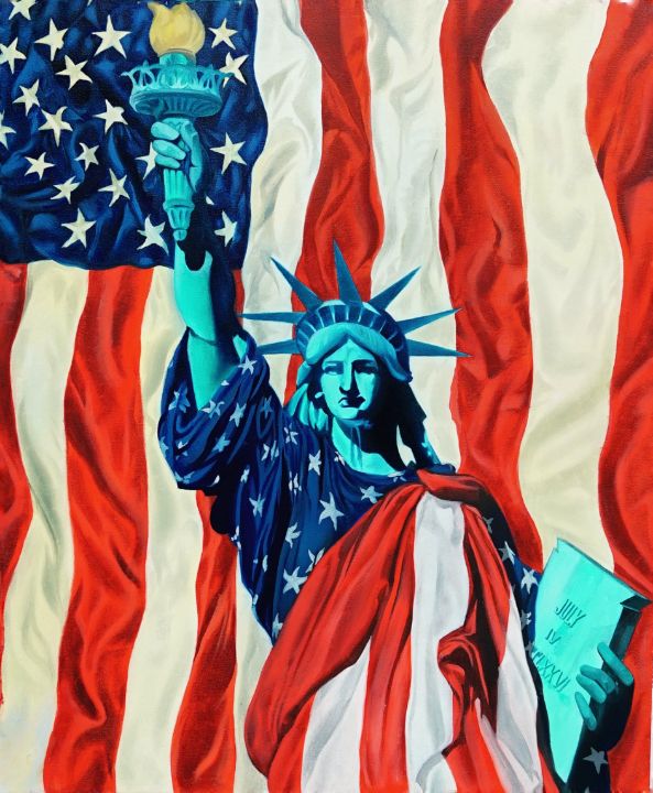 Americanism- Statue of Liberty - Isha Paintings - Paintings & Prints ...