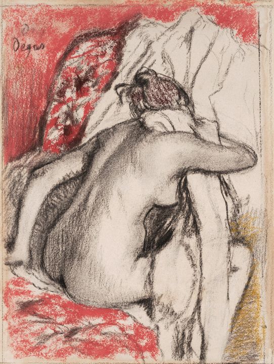 Edgar Degas~After the Bath Seated Wo - Old master