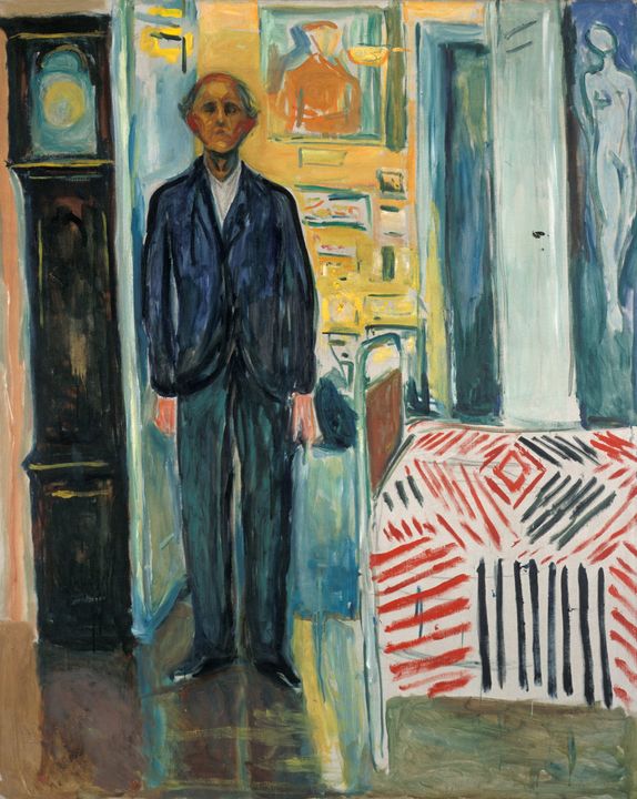 Edvard Munch~Self-Portrait. Between - Old master - Paintings