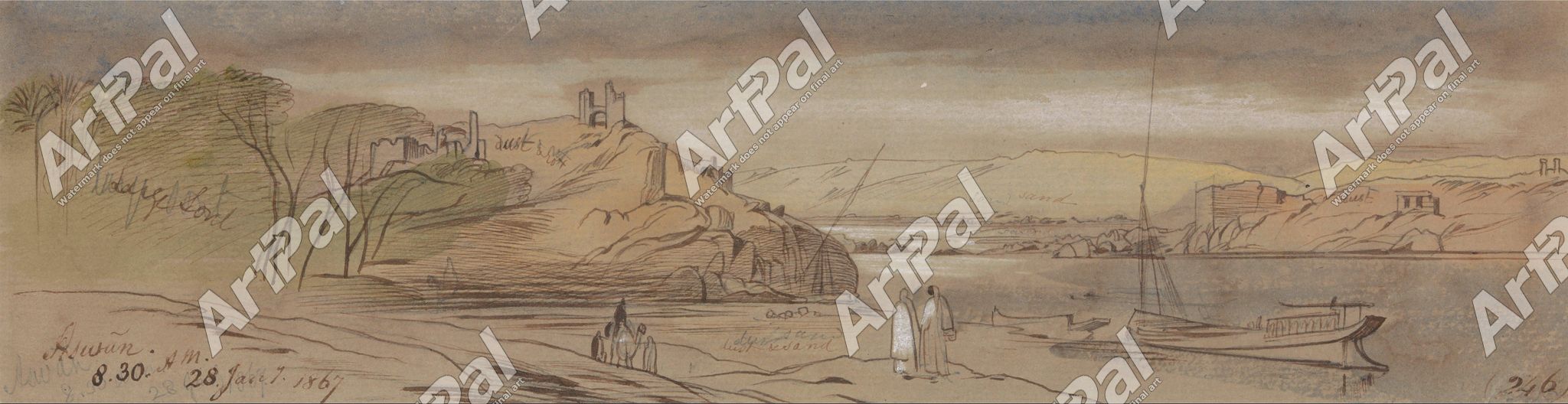 Edward Lear~Aswan - Old master - Paintings & Prints, Ethnic, Cultural, &  Tribal, African American - ArtPal