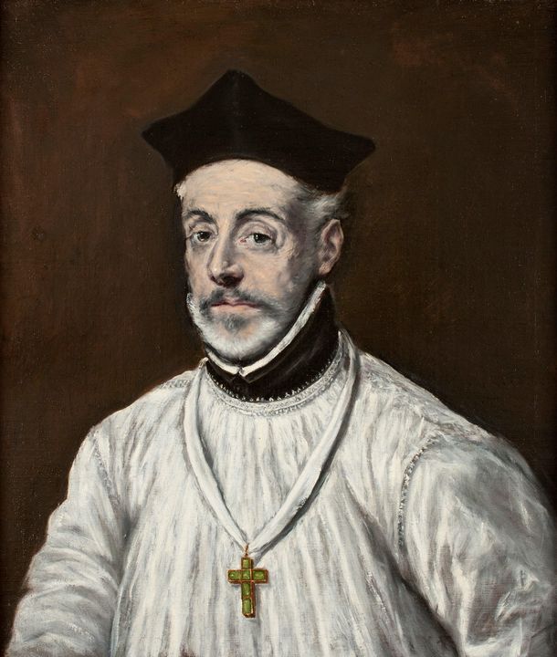 El Greco~Portrait of Diego de Covarr - Old master