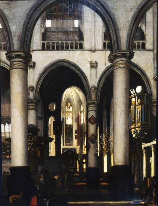Emanuel de Witte~View of a church In - Old master