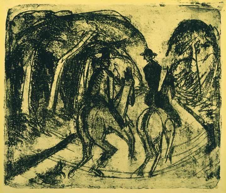 Ernst Ludwig Kirchner~Reiter im Grun - Old master - Paintings & Prints ...