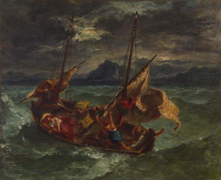 Eugene Delacroix~Christ on the Sea o - Old master