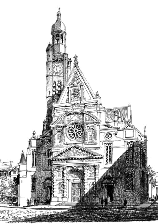 Saint-Etienne du Mont Church, Paris. - Yann LEROY - Drawings