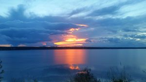 Sunset reflection of lake