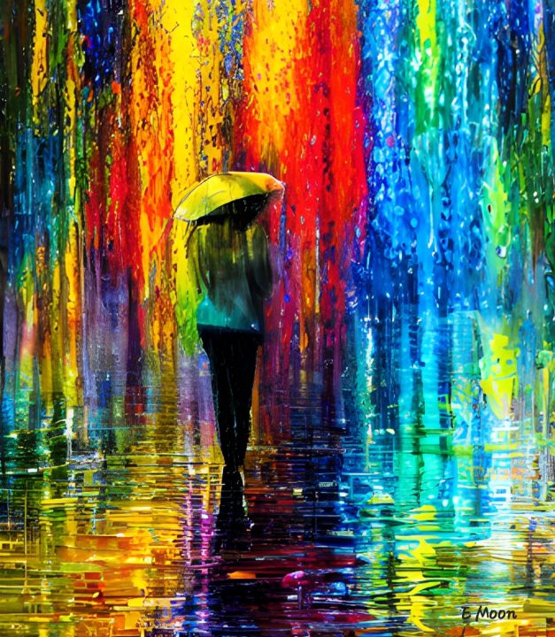 abstract paintings of rain
