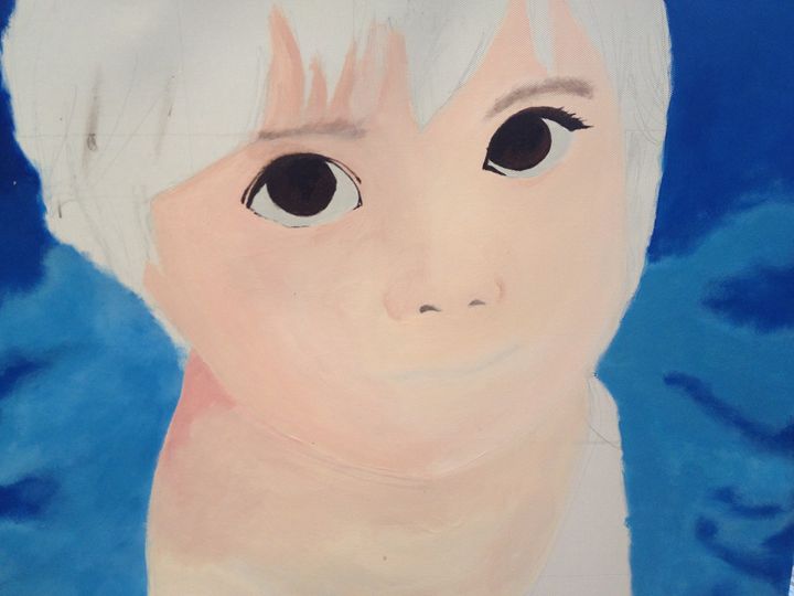 unfinished girl face portrait - Warali