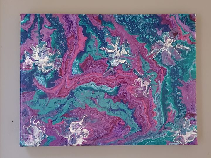 Abstract pour on canvas - Roi Pours