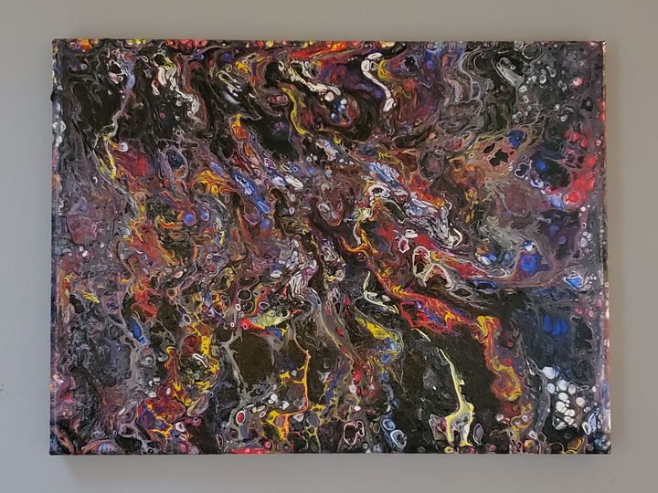 Abstract pour on canvas - Roi Pours