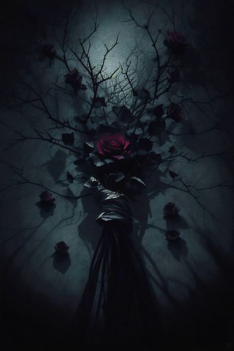 Roses and Shadows 01 - Ronald Coone - Digital Art & AI, Flowers, Plants ...