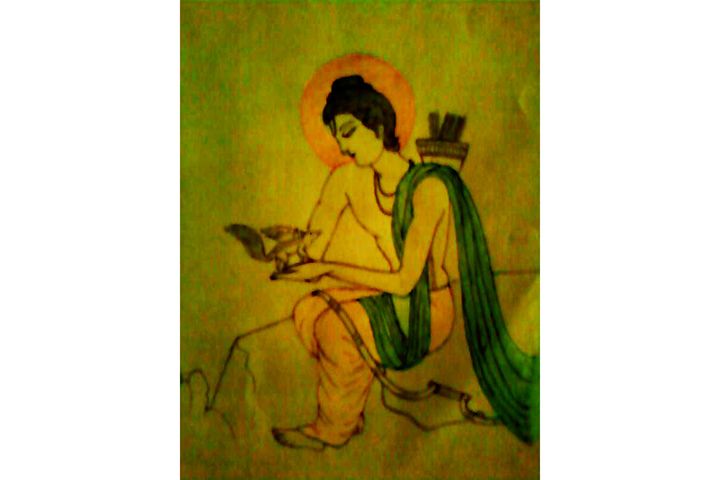 Sri Rama Periyava Drawing by Smt. Sowmya – Sage of Kanchi