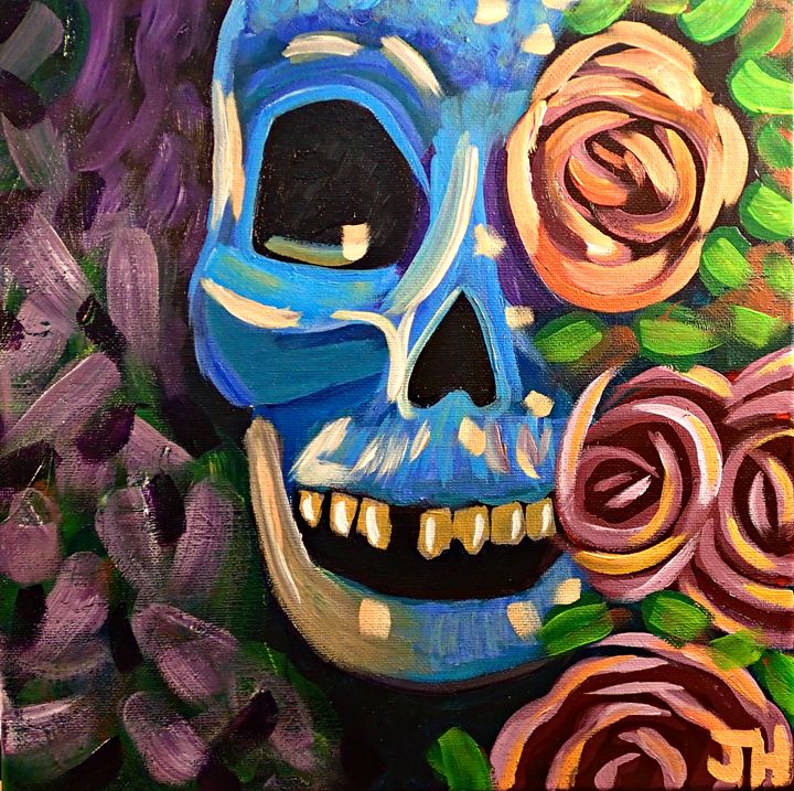 Skull and Roses - BrilliantColorsbyJen