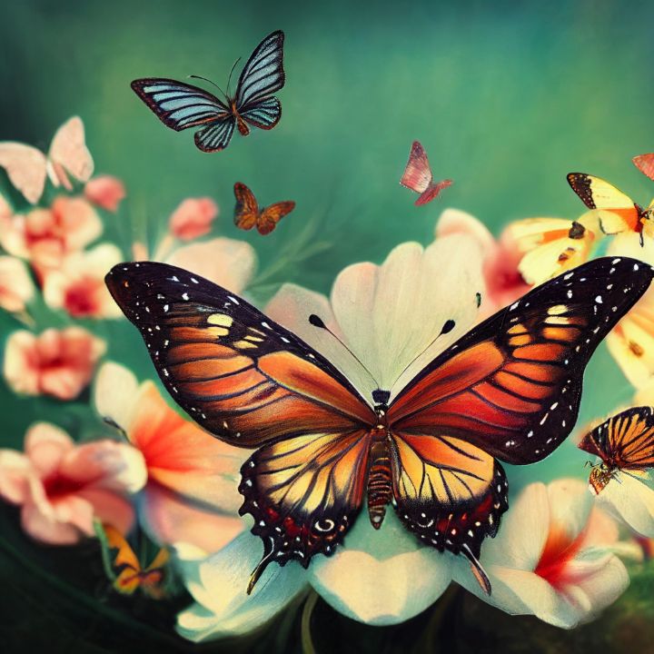 Butterflies and Flowers - Shiva Shakti - Digital Art, Animals, Birds ...