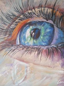 The blue eye oil painting on canvas