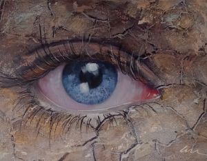 The sad eye oil painting on canvas