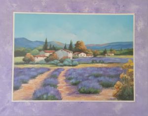 Lavender field acrylic painting
