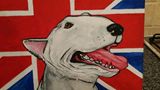 English bull terrier painting