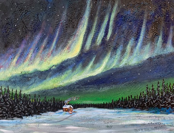 Northern Lights Wall Art Moon Aurora Borealis Snow Mountains Poster Nature  Landscape Pictures Modern Artwork Print Canvas Painting for Living Room