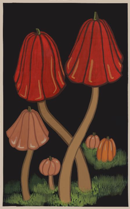 Pumpkin Shrooms Blozzom Paintings Prints Flowers Plants